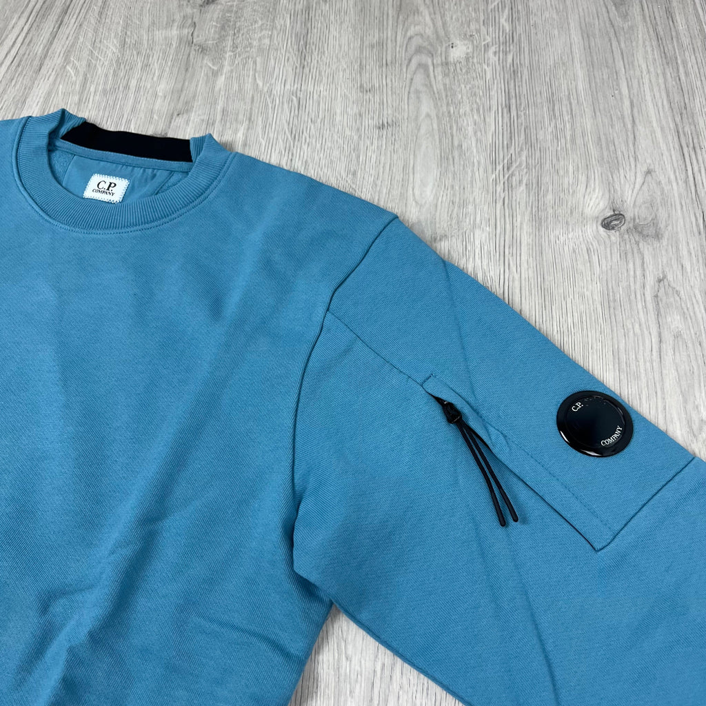 CP Company Raised Fleece Sweatshirt - Aegean Blue