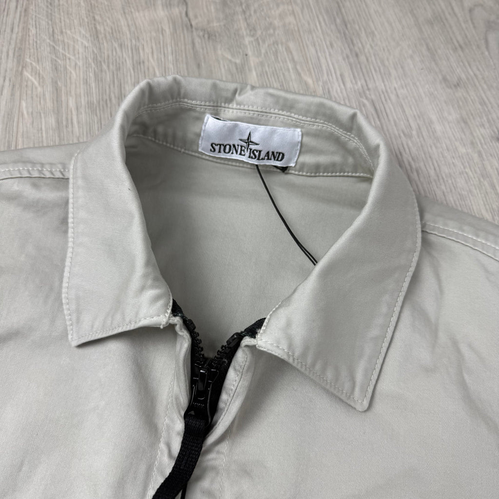 Stone Island Zip Overshirt - Pearl Grey