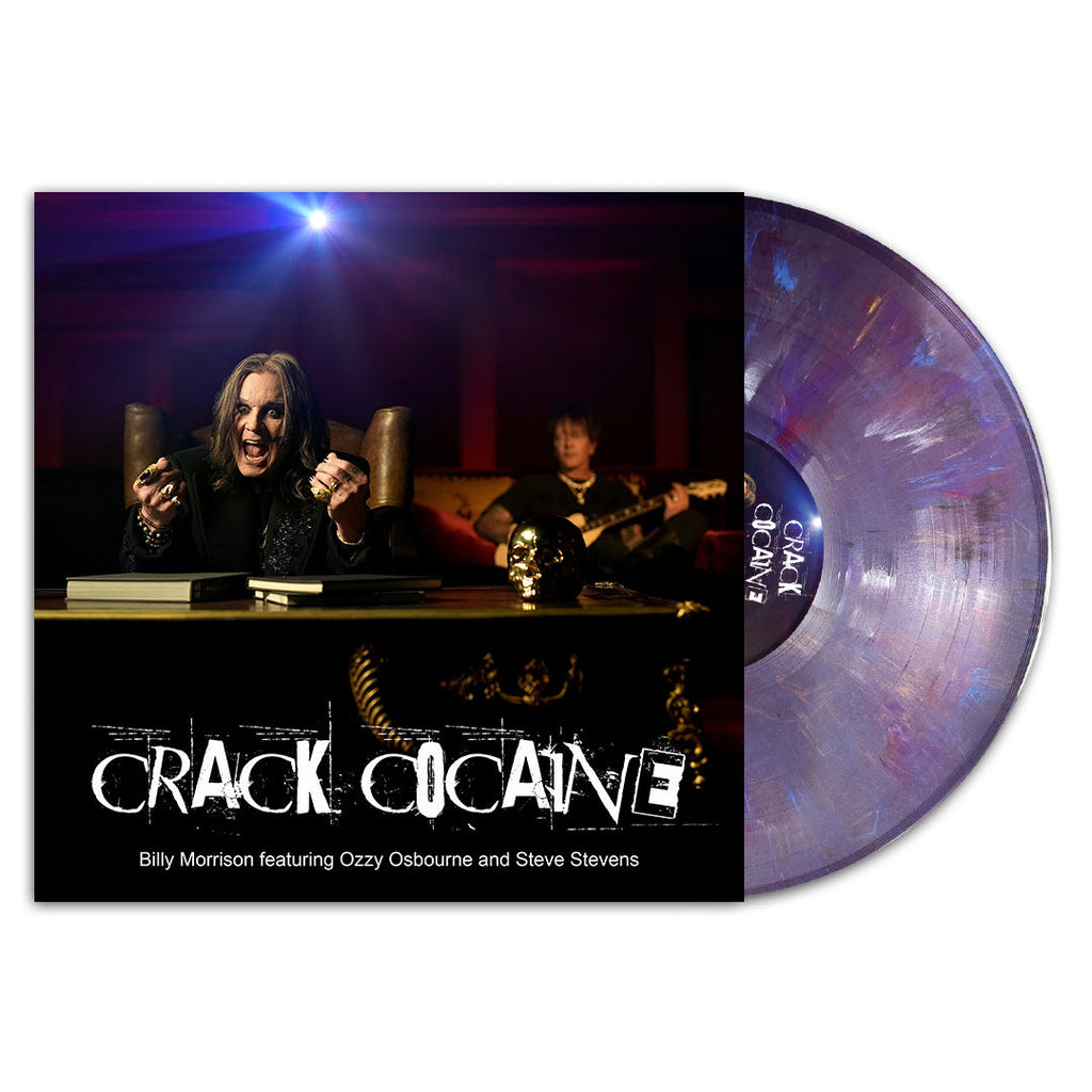 BILLY MORRISON, OZZY OSBOURNE, & STEVE STEVENS 'CRACK COCAINE' 12" (Exclusive – Limited to 500, Purple Blue Recycle Mix w/ Etched B-Side)