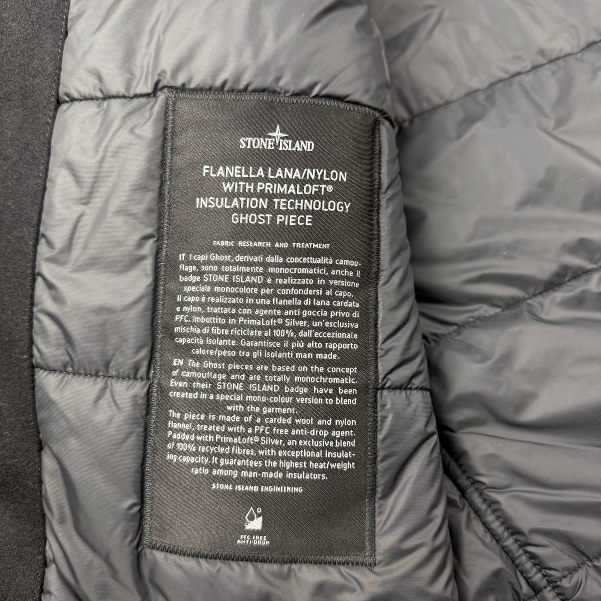 Stone Island Ghost Flanella Lana Jacket - Black