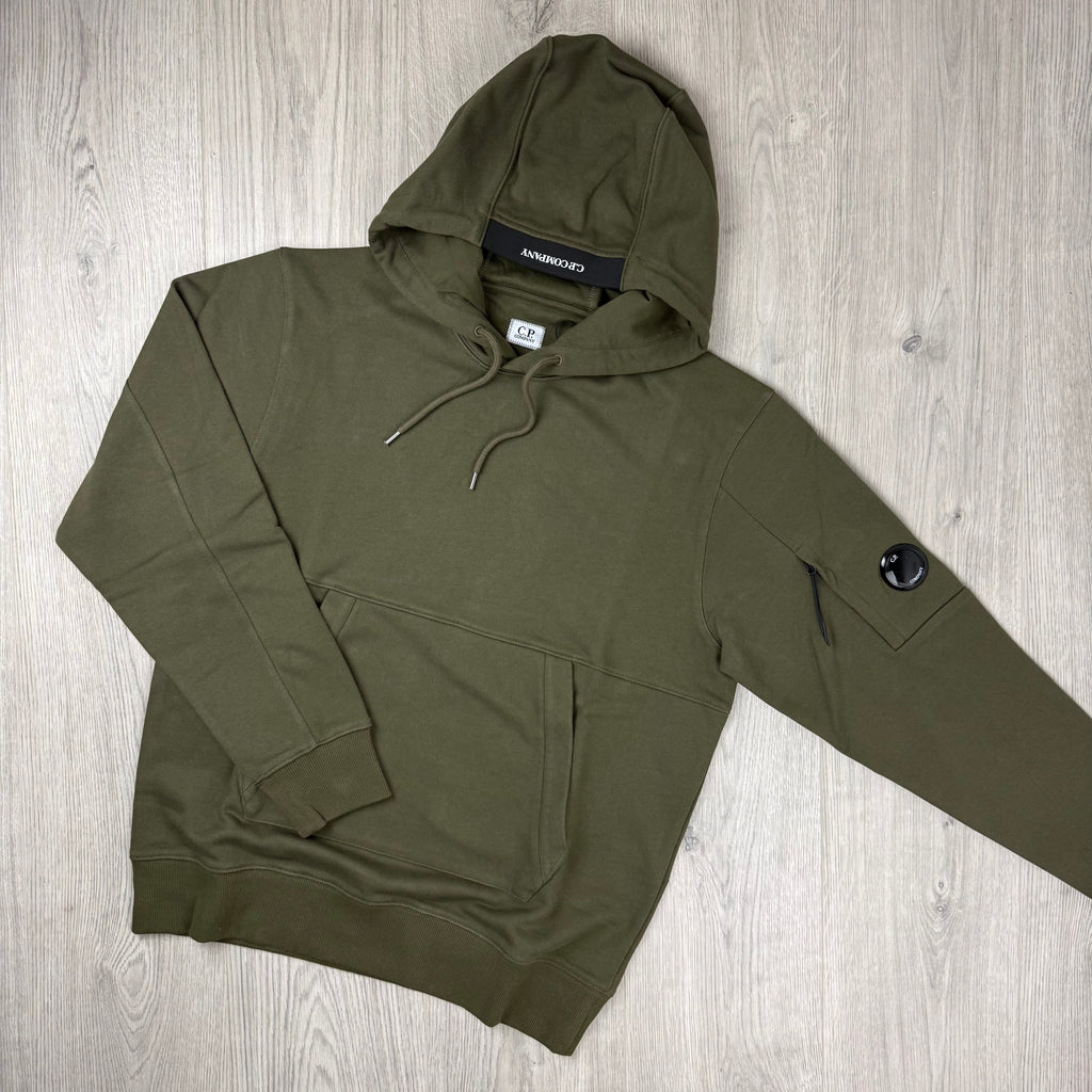 CP Company Raised Fleece Hoodie - Ivy Green