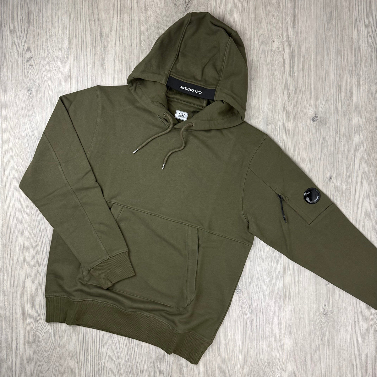 CP Company Raised Fleece Hoodie - Ivy Green
