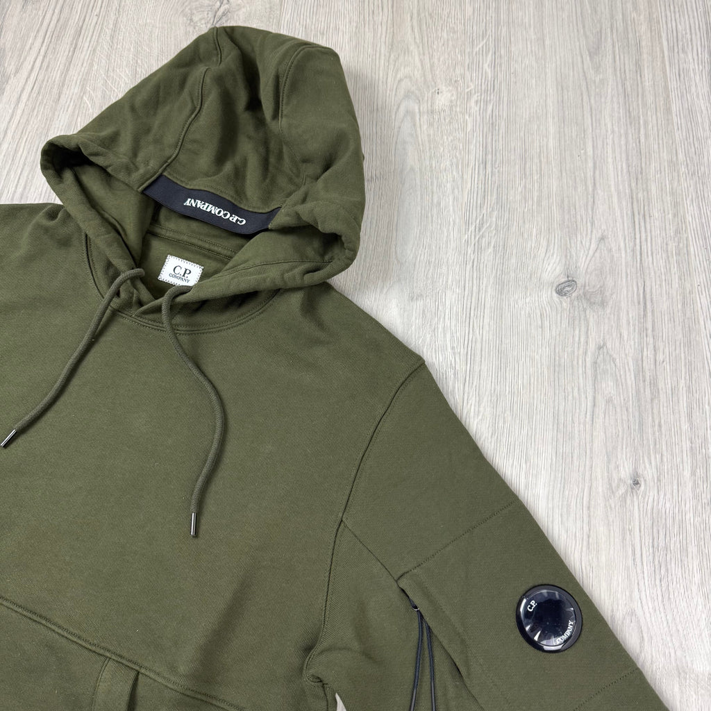 CP Company Raised Fleece Hoodie - Ivy Green