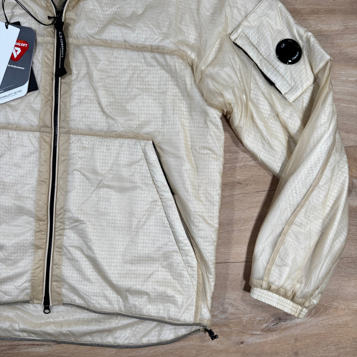 C.P. Company Nada Shell Lens Padded Jacket in Pistachio Shell