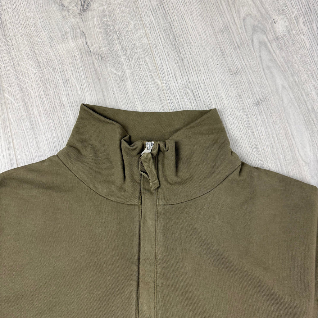 CP Company Light Fleece Zip Sweatshirt - Ivy Green