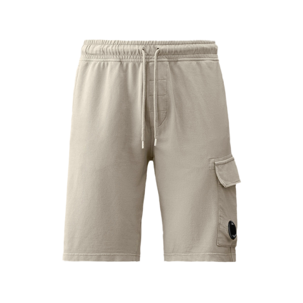 Cp Company Light Fleece Lens Shorts in Drizzle Grey