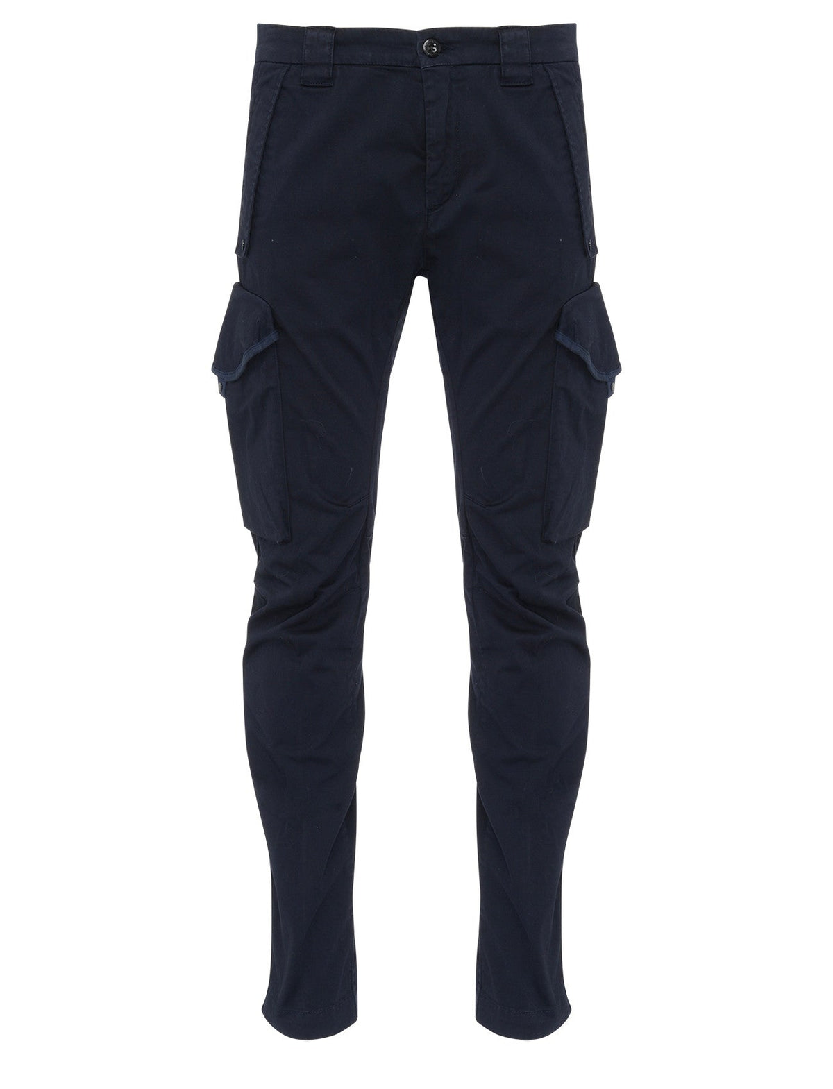 Cp Company 058A Stretch Satin Lens Cargo Pants In Navy