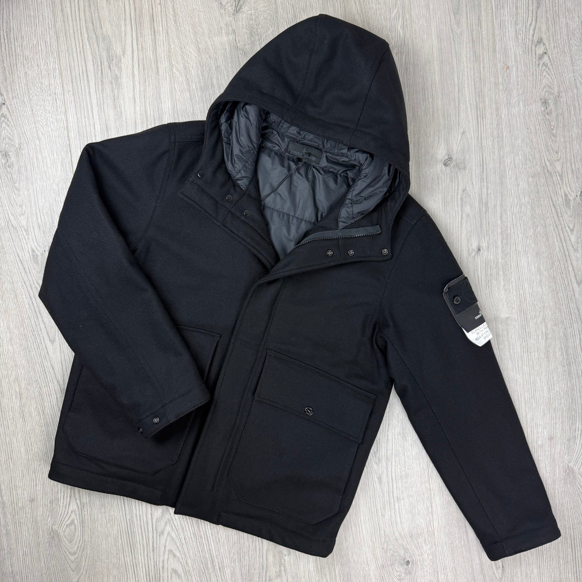 Stone Island Ghost Flanella Lana Jacket - Black