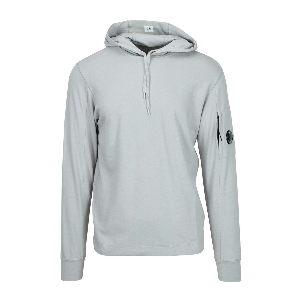 Cp Company 033A Light Fleece Lens Overhead Hoodie In Drizzle Grey