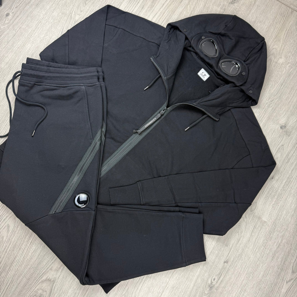 CP Company Raised Fleece Tracksuit - Black