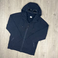 CP Company Raised Fleece Goggle Hoodie - Navy