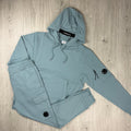 CP Company Raised Fleece Tracksuit - Silver Blue