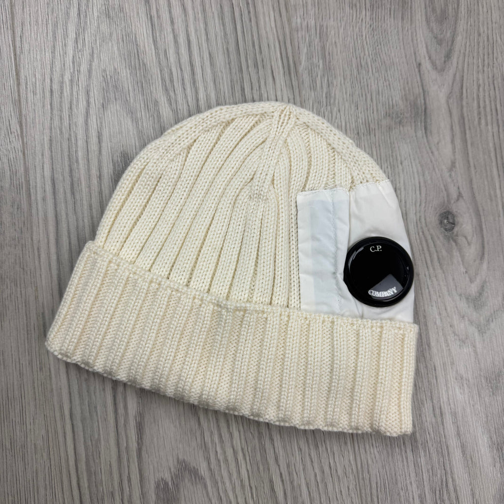 CP Company Lens Beanie - White