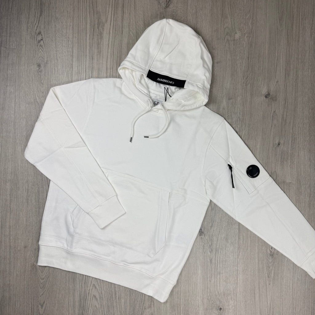 CP Company Raised Fleece Hoodie - White