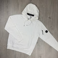 CP Company Raised Fleece Hoodie - White