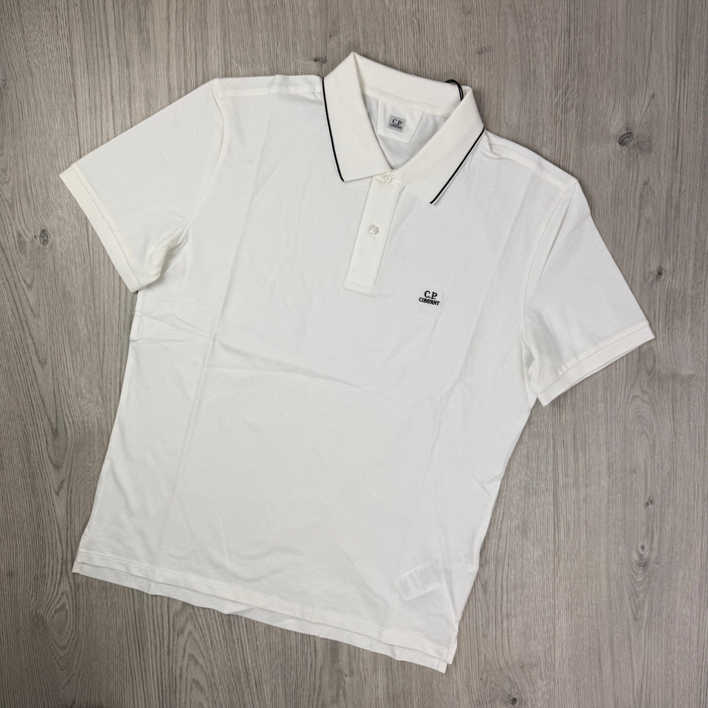 CP Company Piquet Polo Shirt - White