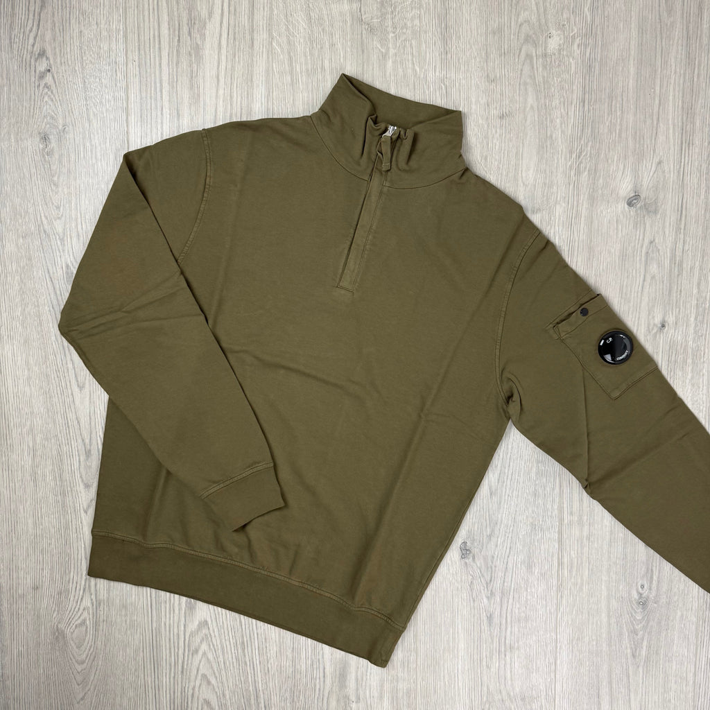 CP Company Light Fleece Zip Sweatshirt - Ivy Green