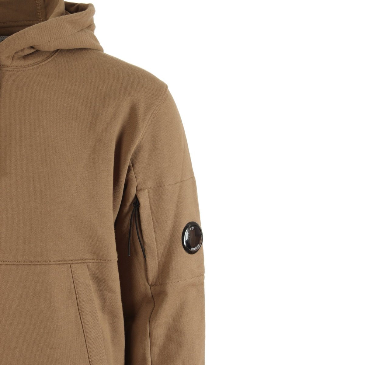 Cp Company Heavy Lens Overhead Hoodie In Lead Grey
