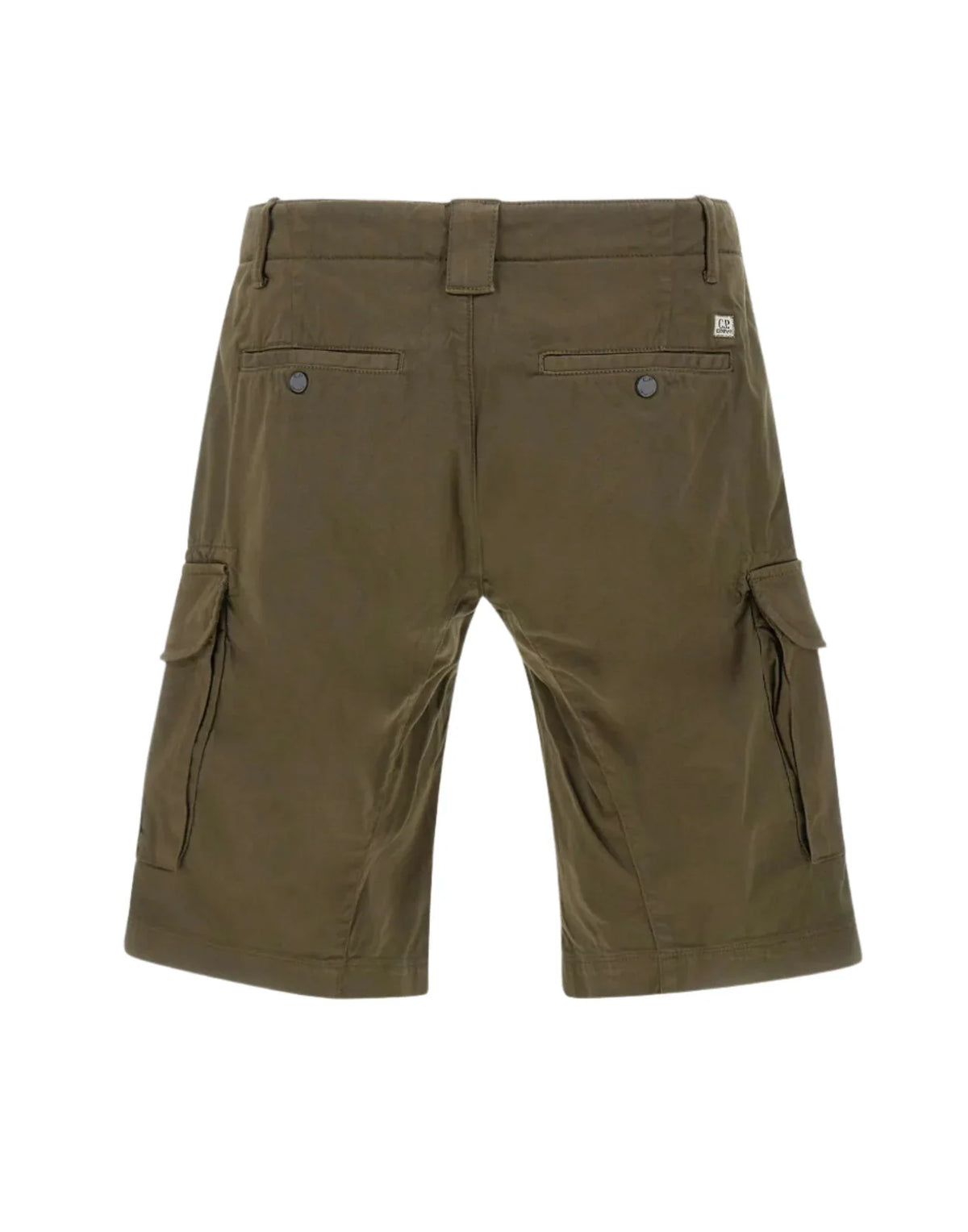 Cp Company 116A Satin Stretch Cargo Shorts In Ivy Green