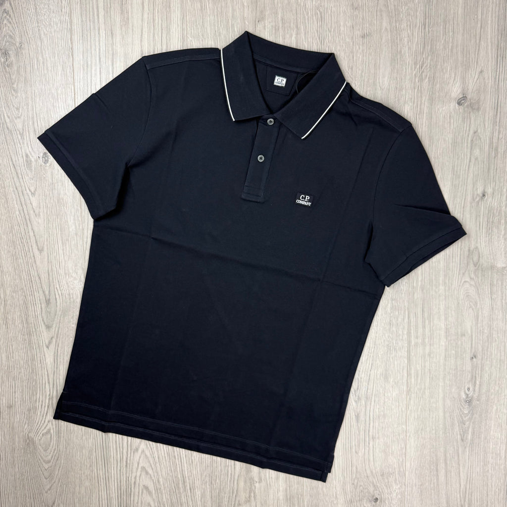 CP Company Piquet Polo Shirt - Navy
