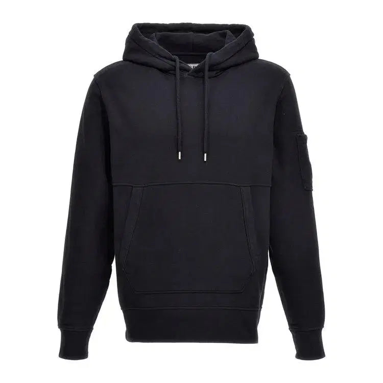 Cp Company Garment Dyed Overhead Lens Hoodie In Navy