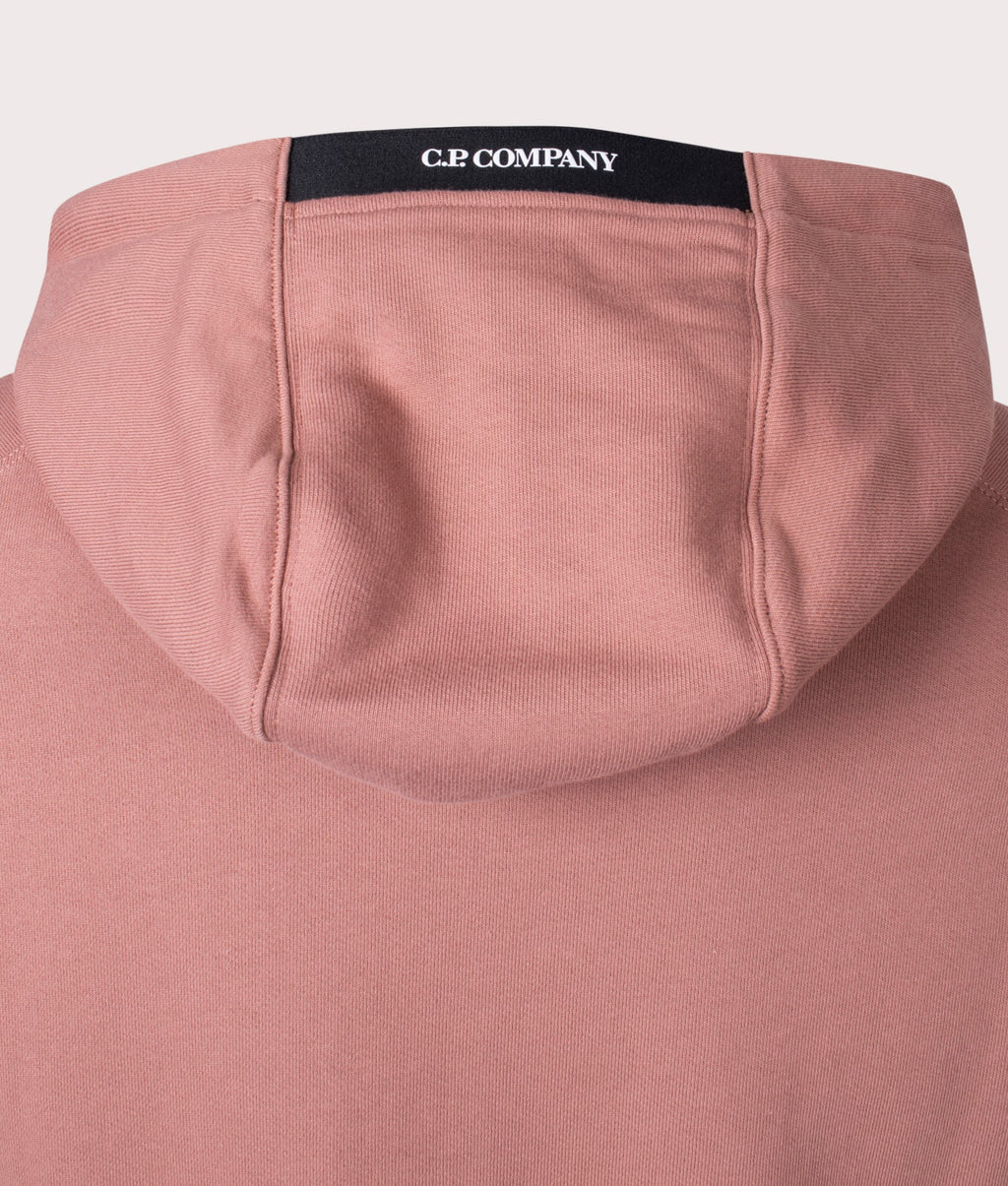 Cp Company Heavy Lens Overhead Hoodie In Cedar Wood