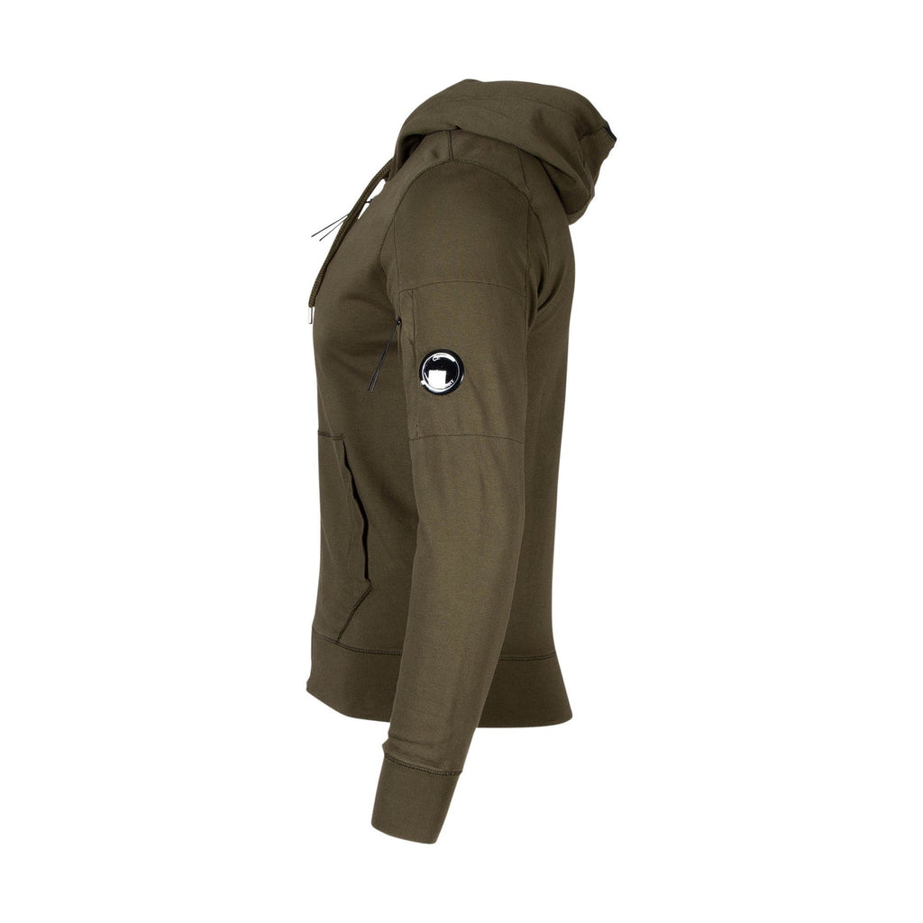 Cp Company Hooded Lens Full Zip In Ivy Green