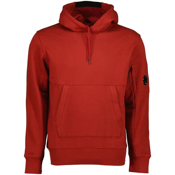 Cp Company Heavy Lens Overhead Hoodie In Red