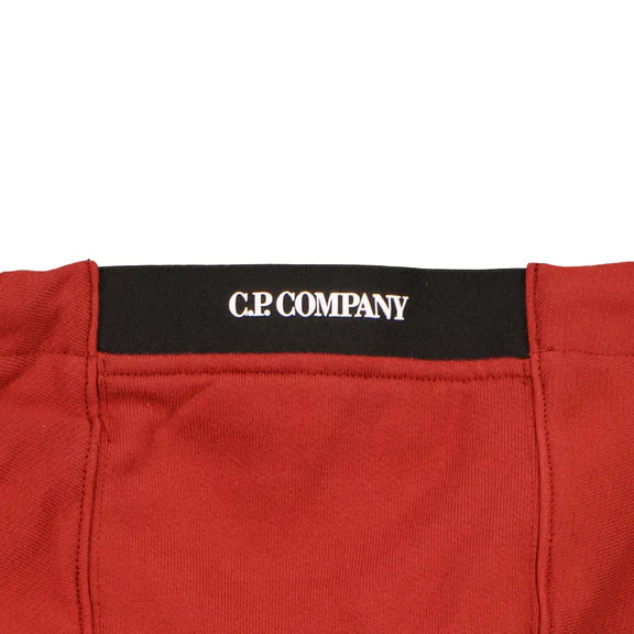 Cp Company Heavy Lens Overhead Hoodie In Red