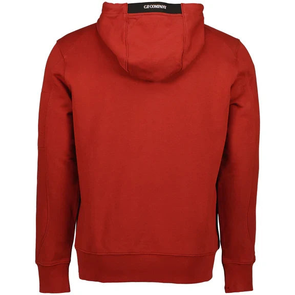 Cp Company Heavy Lens Overhead Hoodie In Red