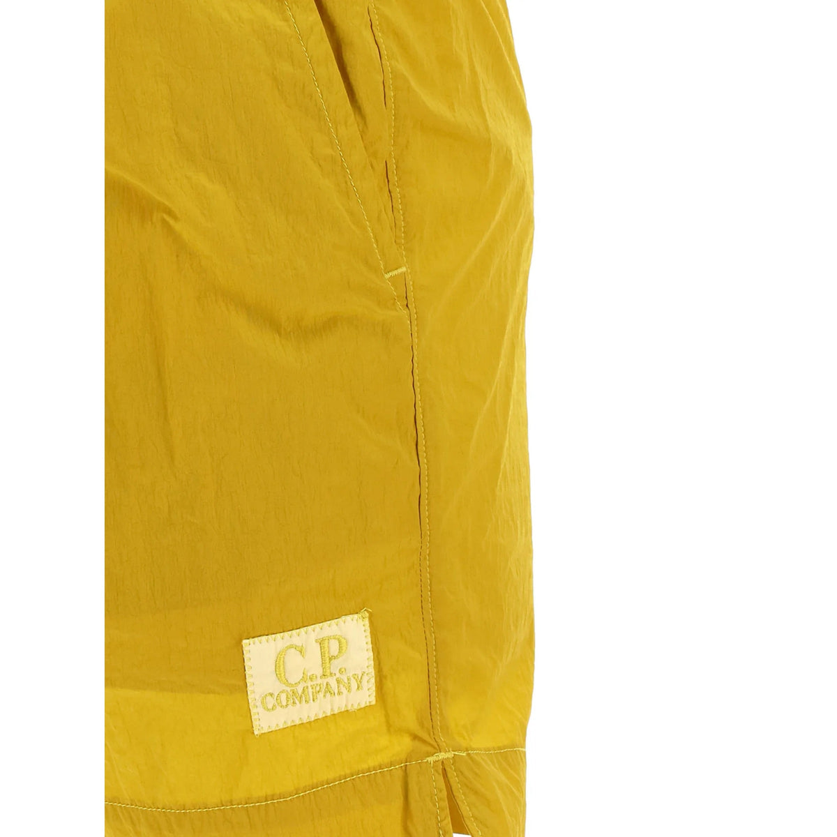 CP Company Chrome Patch Logo Swimshorts in Golden Nugget