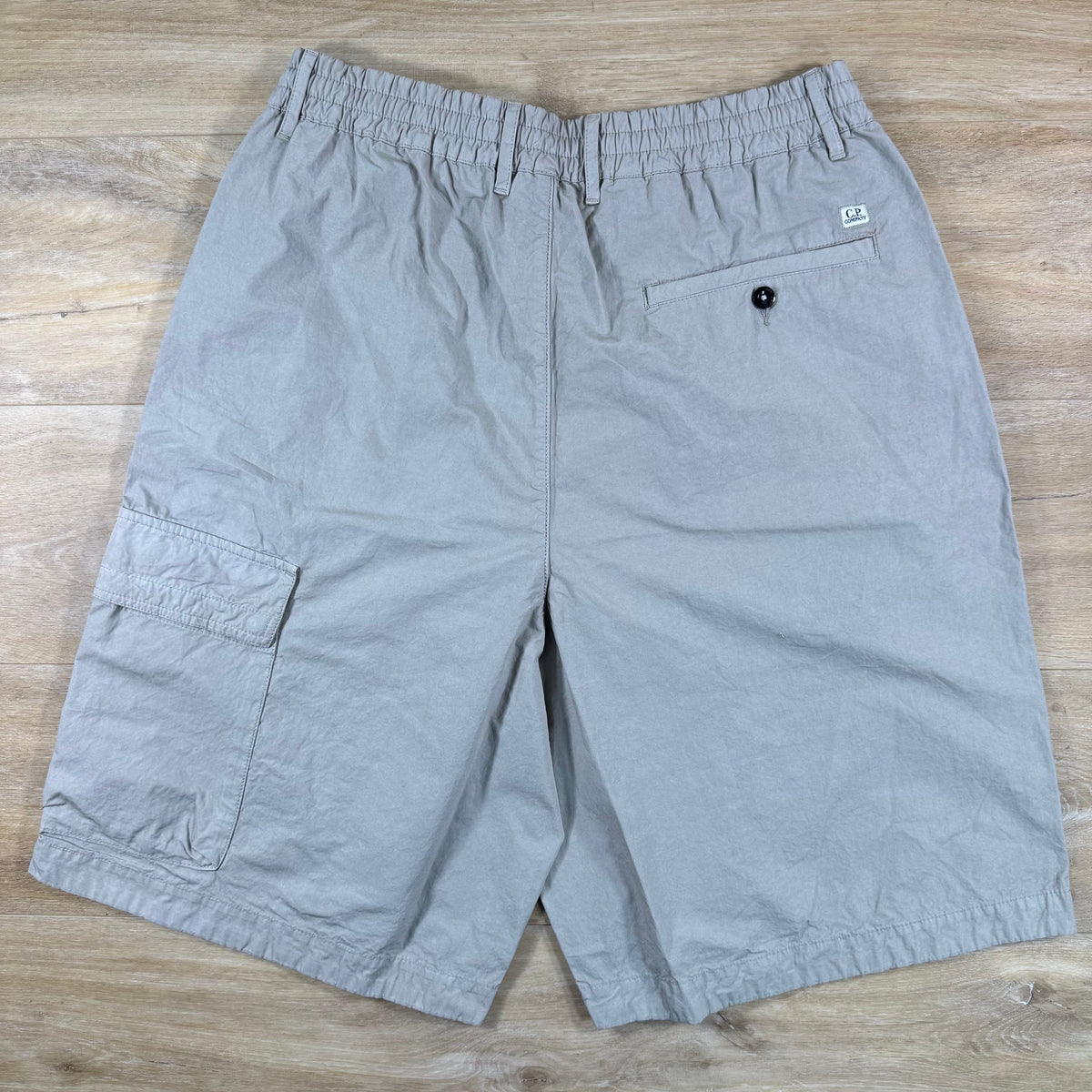 C.P. Company Micro-Reps Lens Boxy Shorts in Dove