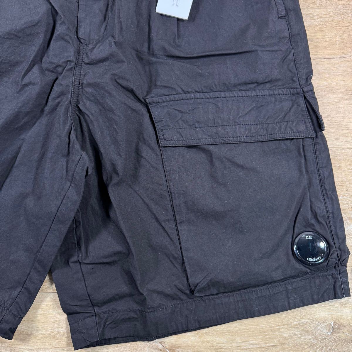C.P. Company Micro-Reps Lens Boxy Shorts in Black