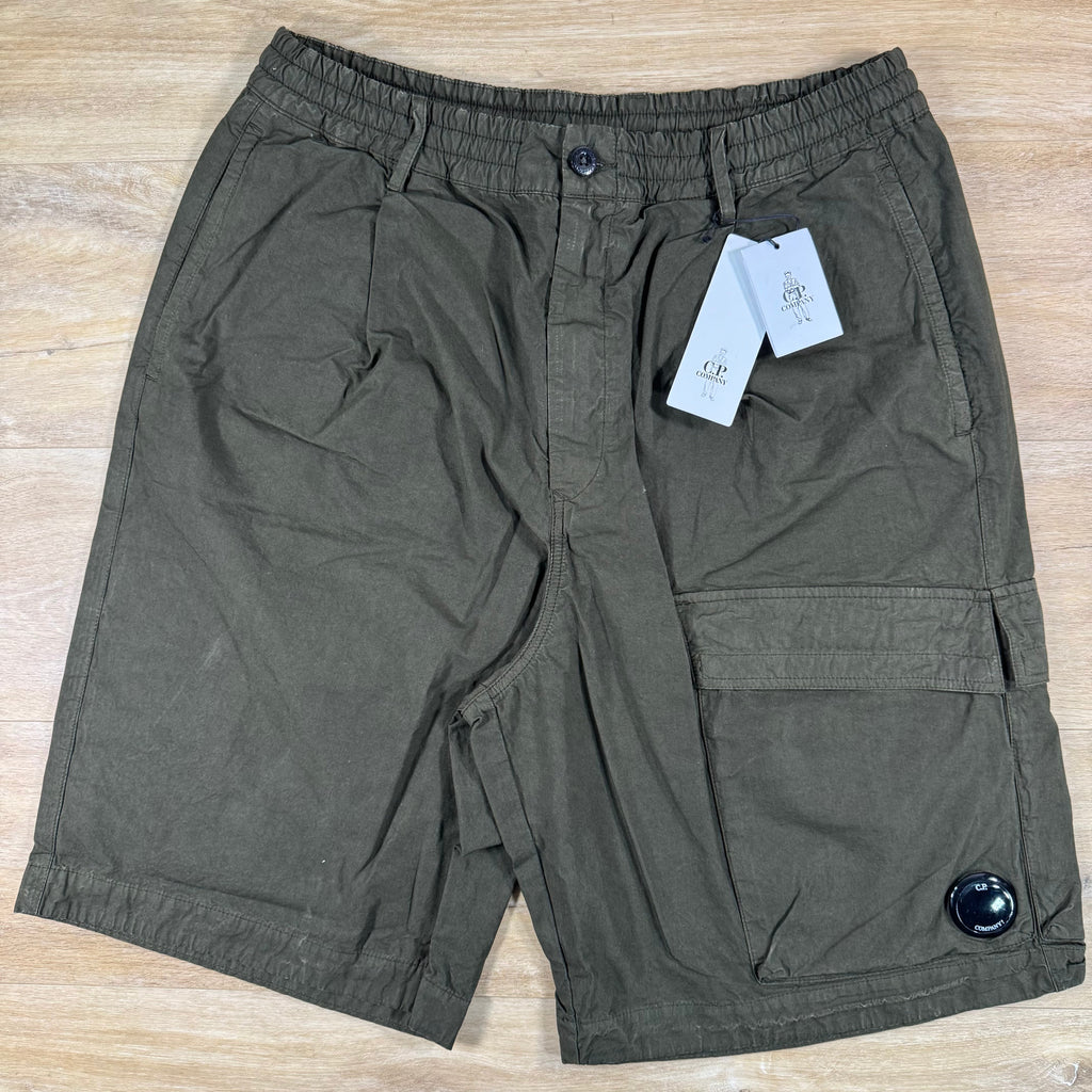 C.P. Company Micro-Reps Lens Boxy Shorts in Ivy Green