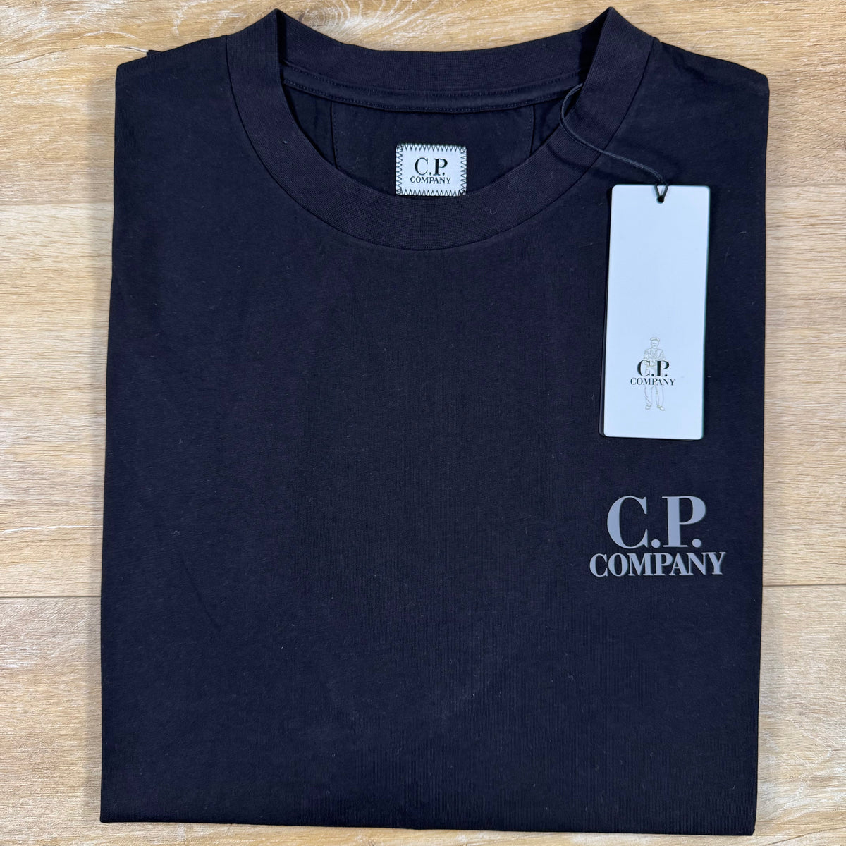 C.P. Company 30/1 Jersey Logo T-Shirt in Navy