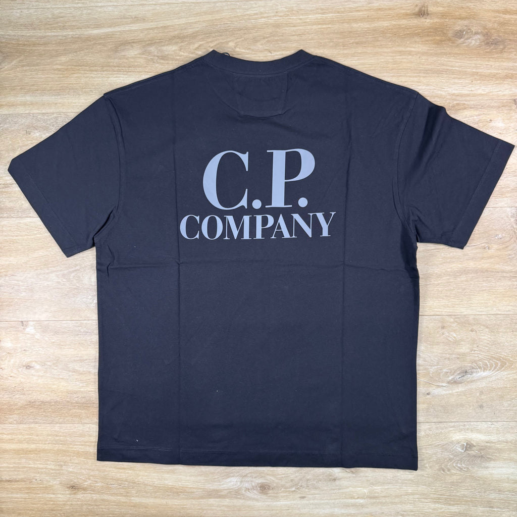 C.P. Company 30/1 Jersey Logo T-Shirt in Black