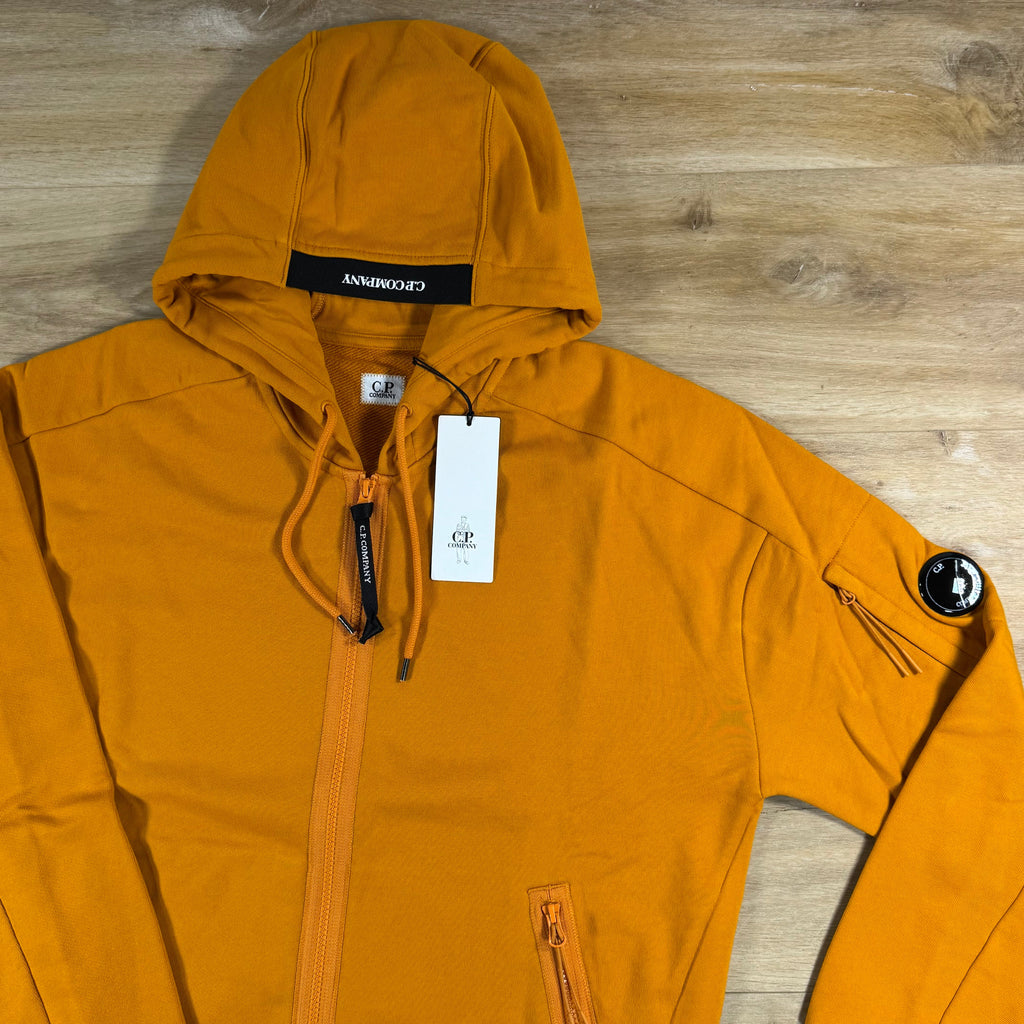 C.P. Company Diagonal Raised Zipped Lens Hoodie in Desert Sun