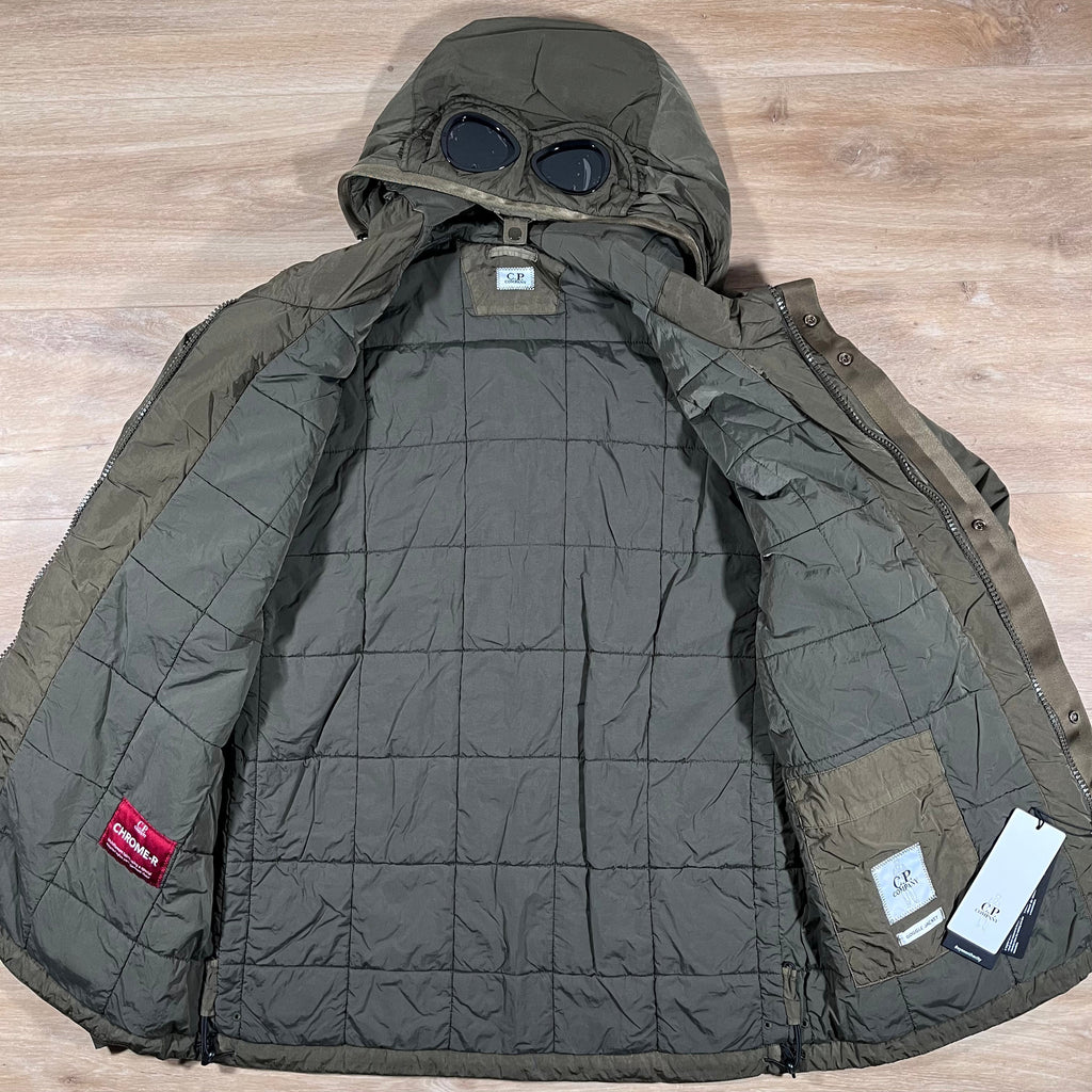 C.P. Company Chrome-R Padded Goggle Jacket in Ivy Green