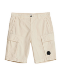 Cp Company Lens Ottoman Cargo Shorts In Beige