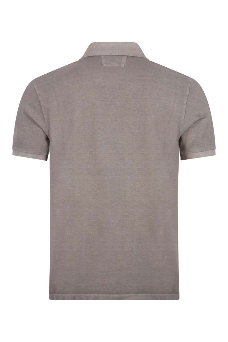 Cp Company Resist Dyed Polo Shirt In Metal Grey