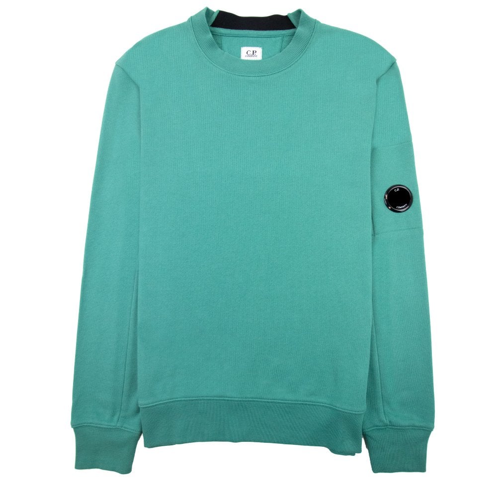 Cp Company Diagonal Raised Cotton Lens Sweatshirt Frosty Green