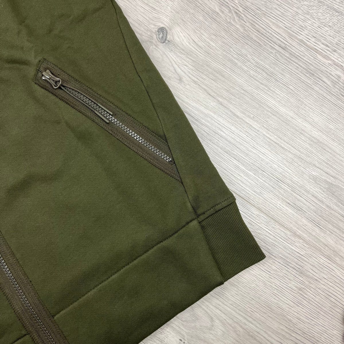 CP Company Raised Fleece Goggle Hoodie - Ivy Green