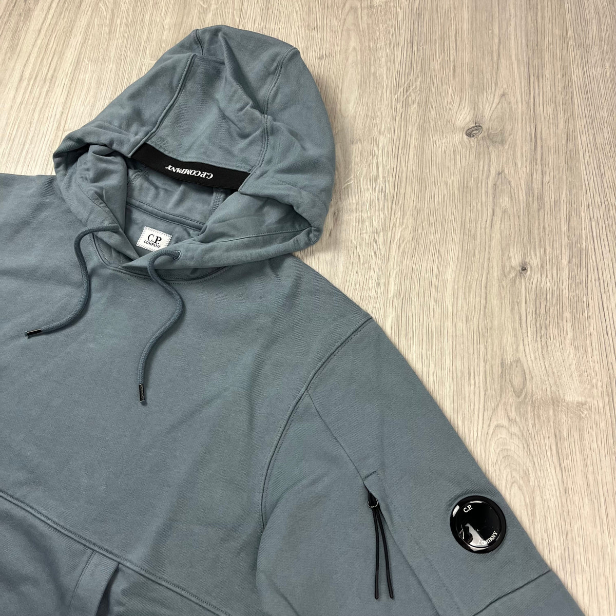 CP Company Raised Fleece Hoodie - Stormy