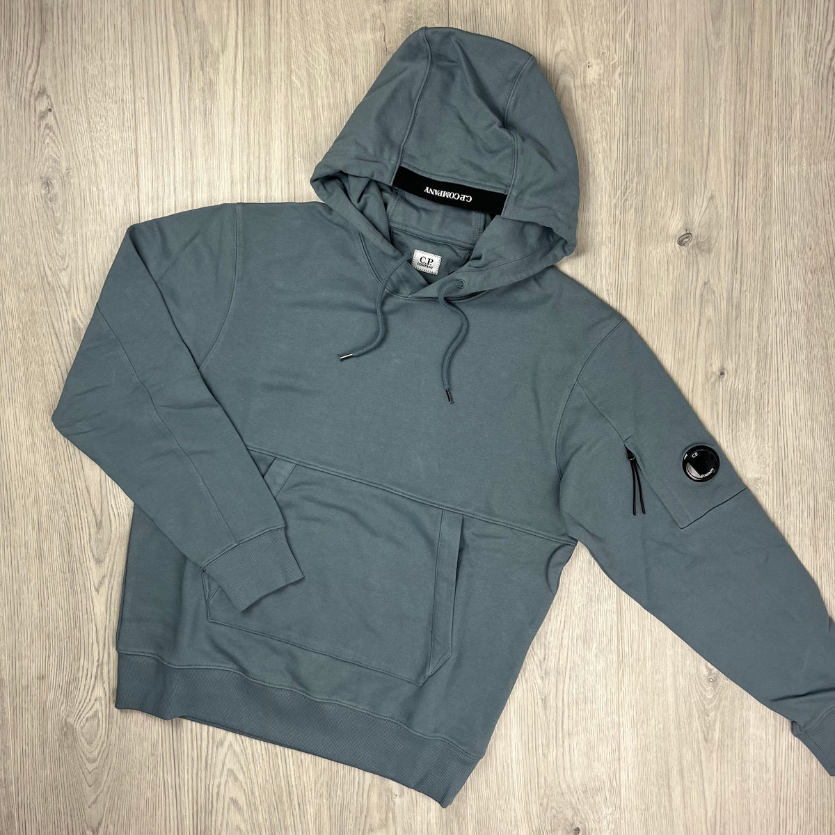 CP Company Raised Fleece Hoodie - Stormy