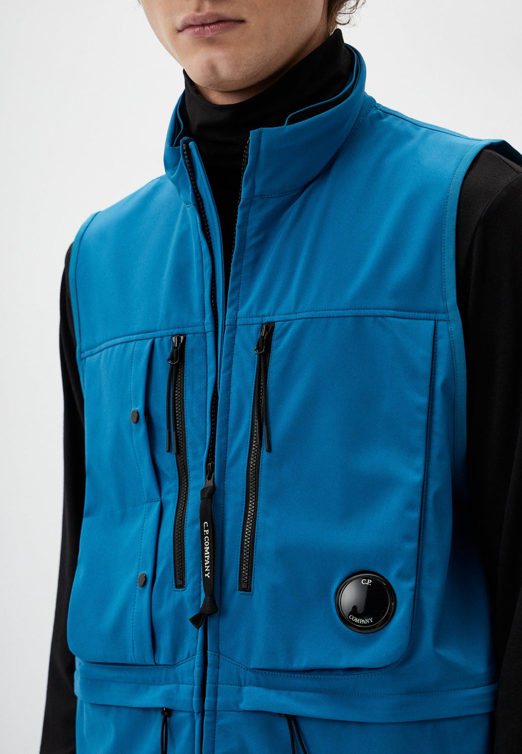 Cp Company Shell Utility Lens Gilet in Ink Blue