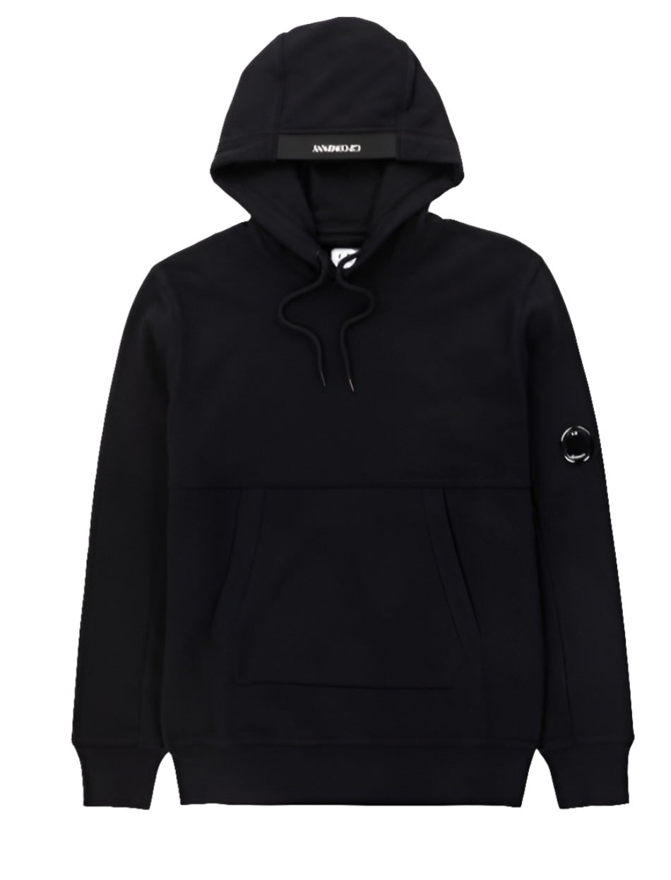 Cp Company Heavy Lens Overhead Hoodie In Black