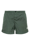 Cp Company 201A Eco Chrome-R Button Swimshorts In Duck Green