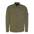 Cp Company 140A Button Up Lens Shirt In Ivy Green