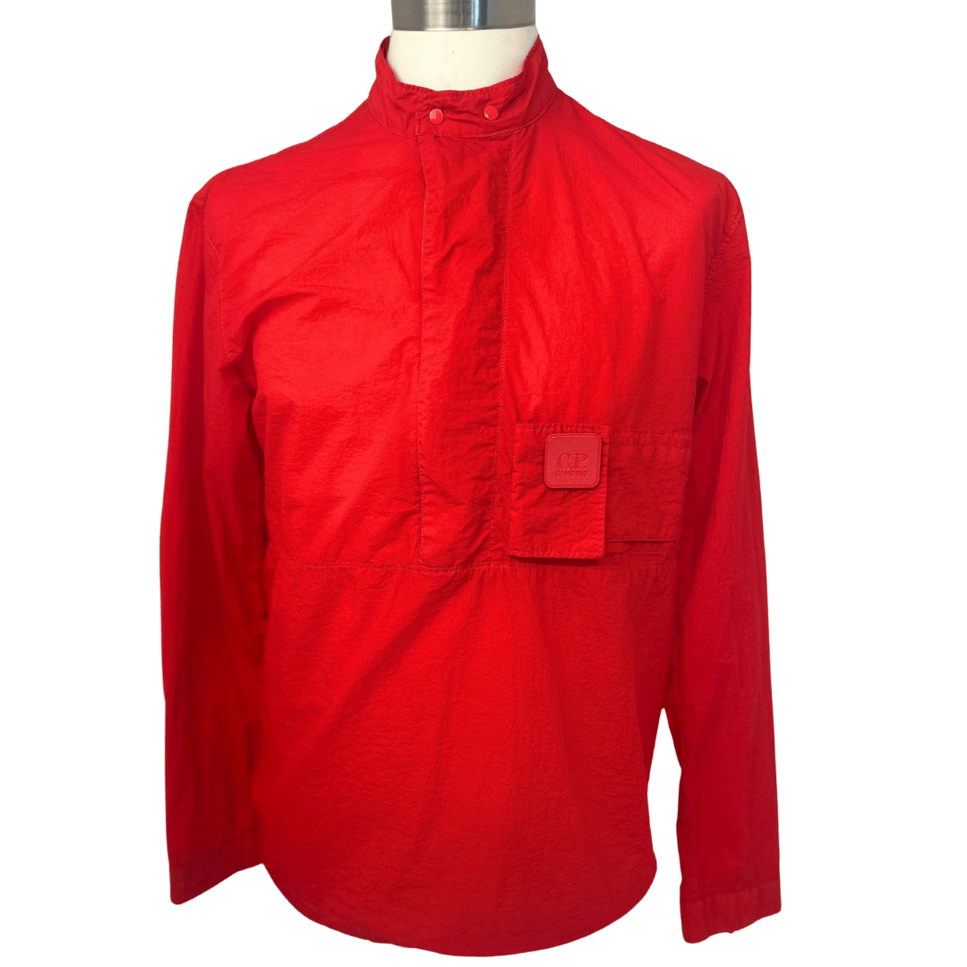 Cp Company Metropolis Series Taylon L 1/4 Zip Overshirt in Fiery Red