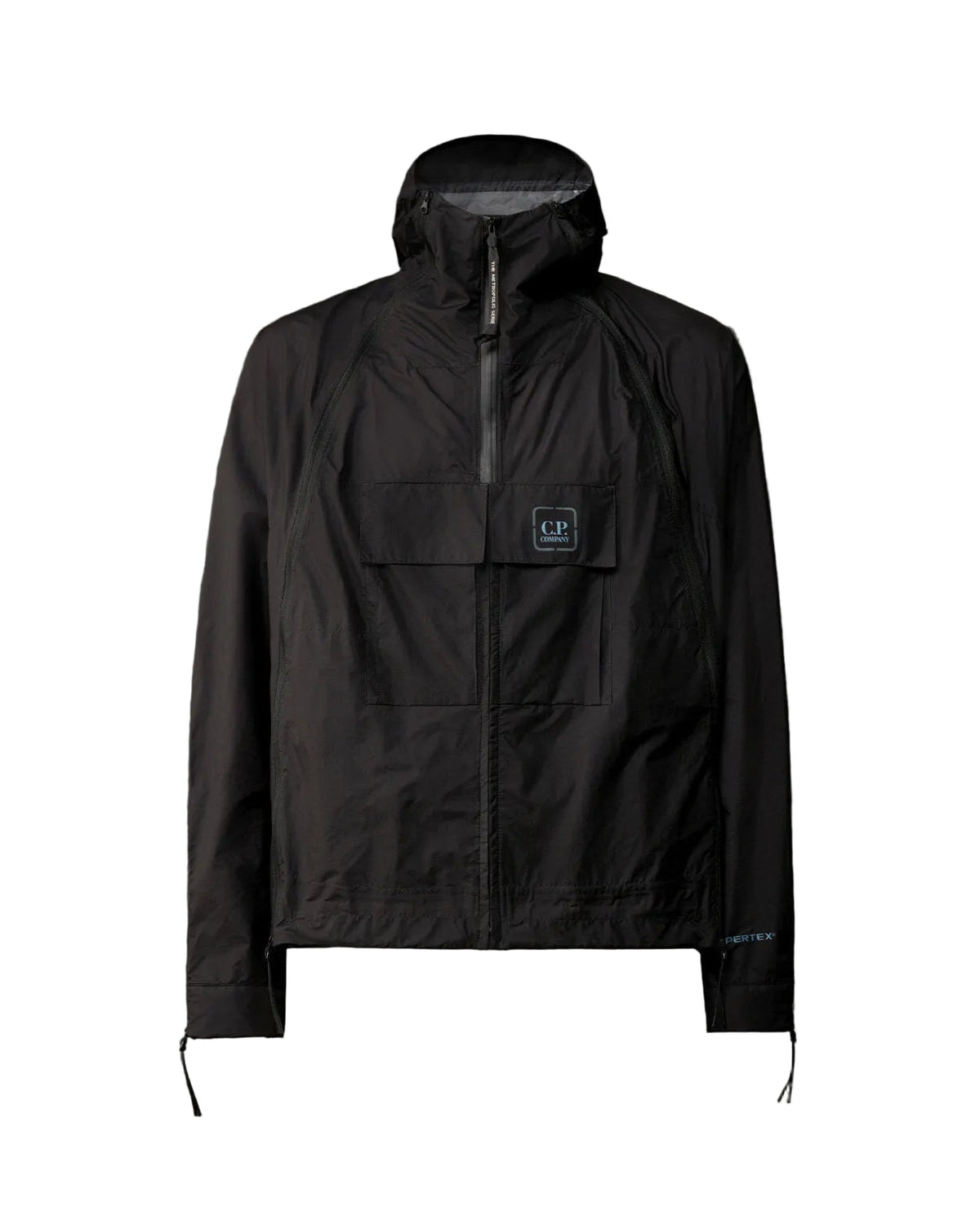 Cp Company Metropolis Nylon Pertex Lightweight Hooded Jacket in Black